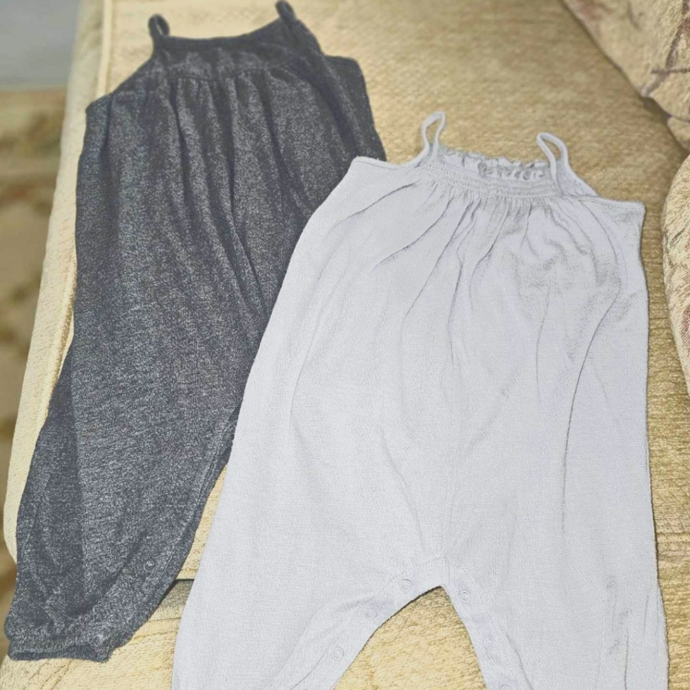 2 Baby Girls Jumpsuits sz 6/12 month